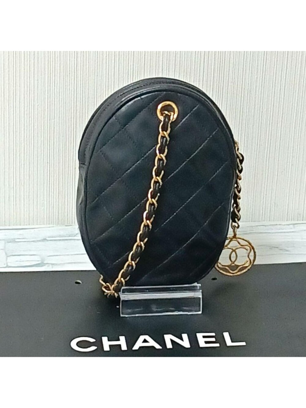 Chanel Quilted Pouch Chain Shoulder Handbag Lambskin Black - Picture 2 of 10